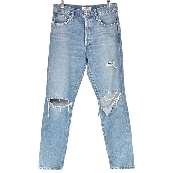 AGOLDE Jamie High-Rise Classic Jeans in Dakota Wash Ripped Distressed Size 26 - Picture 2 of 8